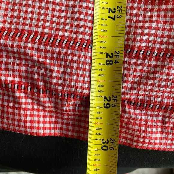 Handmade Red Gingham Apron with Pocket, Retro, Vintage Kitchen Wear OF-11 - Picture 9 of 11
